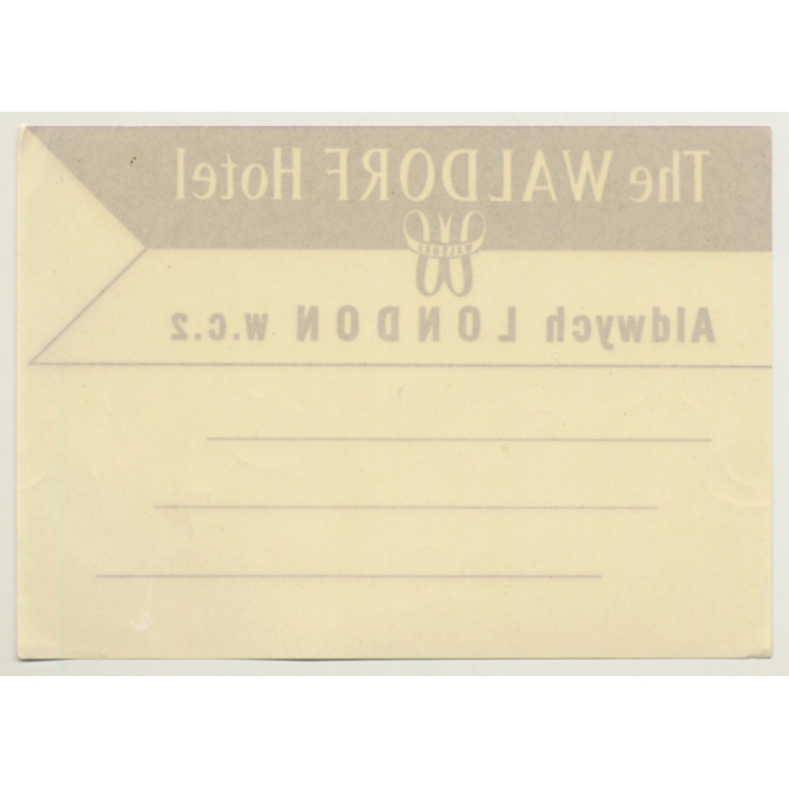 London / UK: Waldorf Hotel, Aldwych (Vintage Luggage Label)