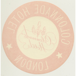 London / UK: Colonnade Hotel - Orange (Vintage Luggage Label)