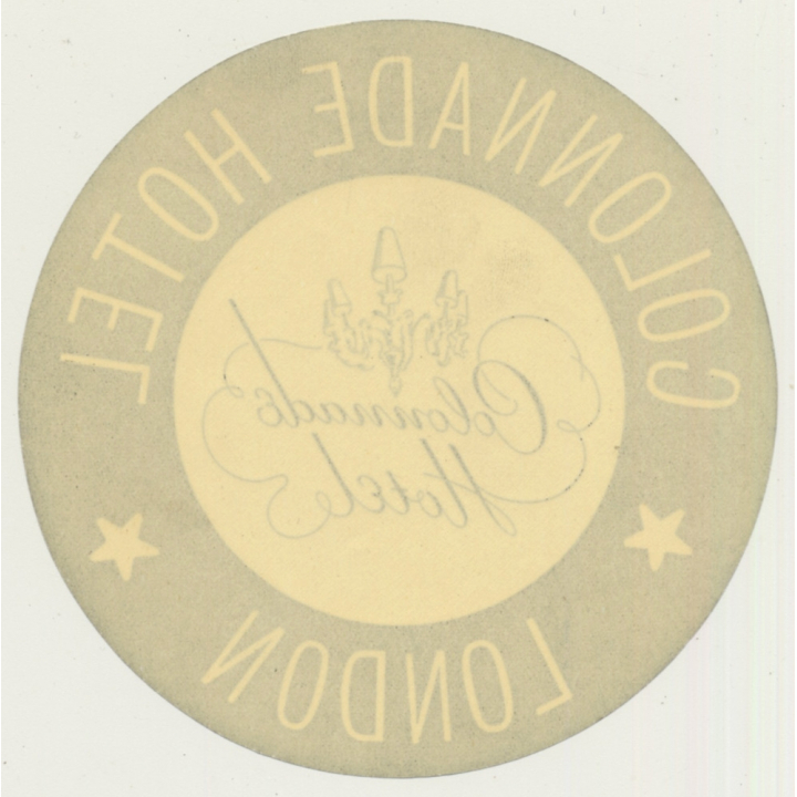 London / UK: Colonnade Hotel - Black (Vintage Luggage Label)