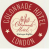 London / UK: Colonnade Hotel - Red (Vintage Luggage Label)