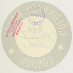 London / UK: Colonnade Hotel - Blue (Vintage Luggage Label)