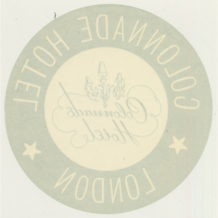 London / UK: Colonnade Hotel - Green (Vintage Luggage Label)
