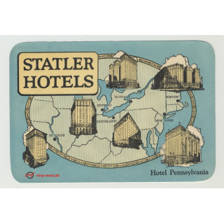 Hotel Pennsylvania - Statler Hotels / USA (Vintage Luggage Label)