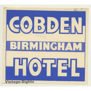 Birmingham / UK: Cobden Hotel (Vintage Luggage Label)