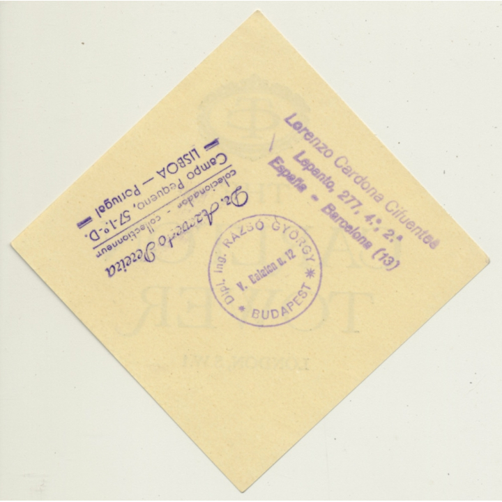 London / UK: The Carlton Tower Hotel (Vintage Luggage Label)