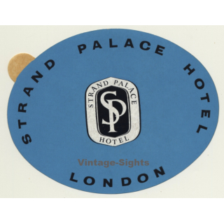 London / UK: Strand Palace Hotel (Vintage Self Adhesive Luggage Label / Sticker)