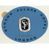 London / UK: Strand Palace Hotel (Vintage Self Adhesive Luggage Label / Sticker)