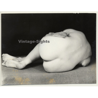 Nude Study Of Female Curled Up On Floor (Vintage Photo Germany ~ 1960s)