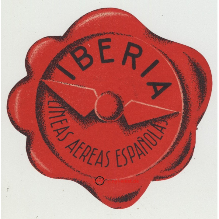 Iberia Lineas Aereas Españolas / Spain (Vintage Luggage Label)