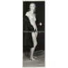 Natural Nude Woman W. Coat & Turban *1 (Vintage Photo Germany ~ 1960s)
