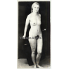 Natural Nude Woman W. Coat & Turban *4 (Vintage Photo Germany ~ 1960s)