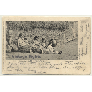 Mexico: Indigenas - Indigenous Family / Hair Care (Vintage PC 1906)