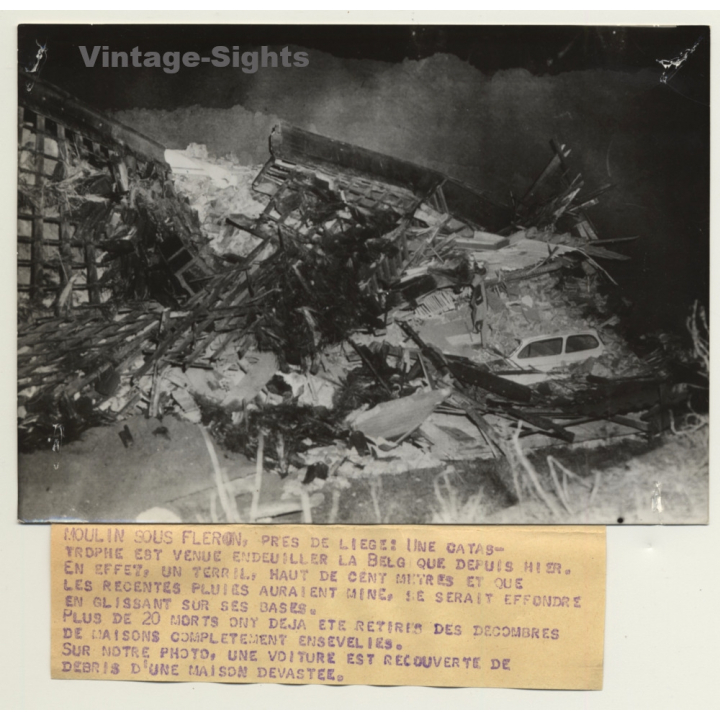 Moulin-Sous-Fléron: Slag Heap Disaster In Belgium (Vintage Press Photo 1961)