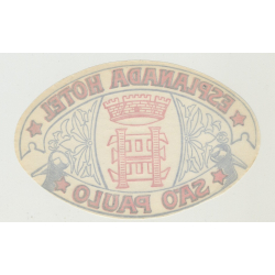 Esplanada Hotel Sao Paolo / Brazil (Vintage Luggage Label)