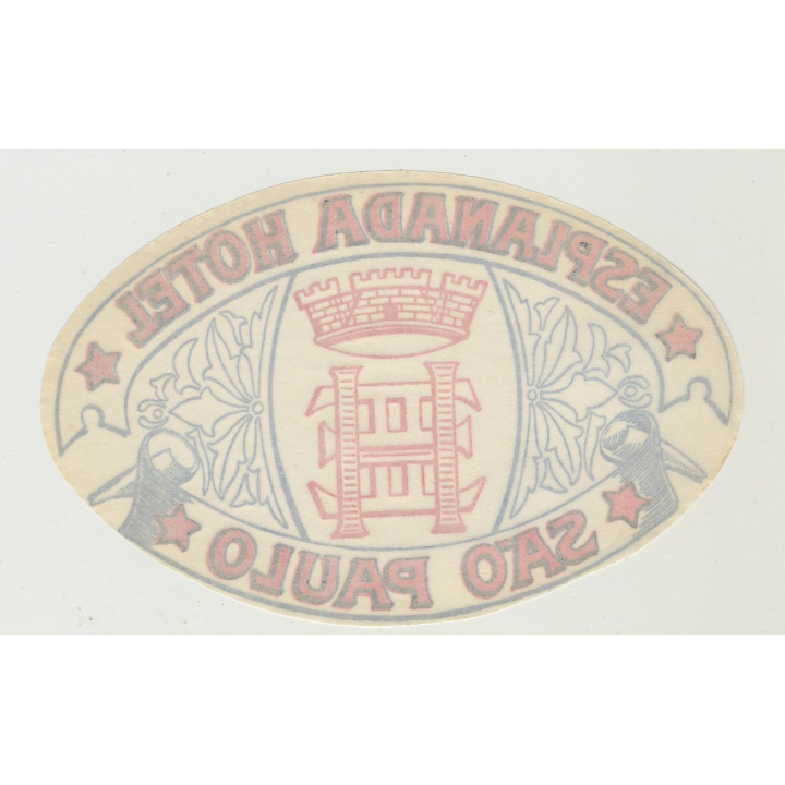 Esplanada Hotel Sao Paolo / Brazil (Vintage Luggage Label)