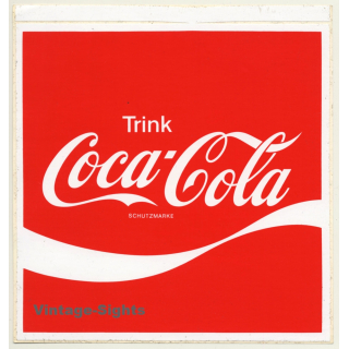 Trink Coca Cola Schutzmarke (Vintage Sticker 21 x 20 CM ~1980s)