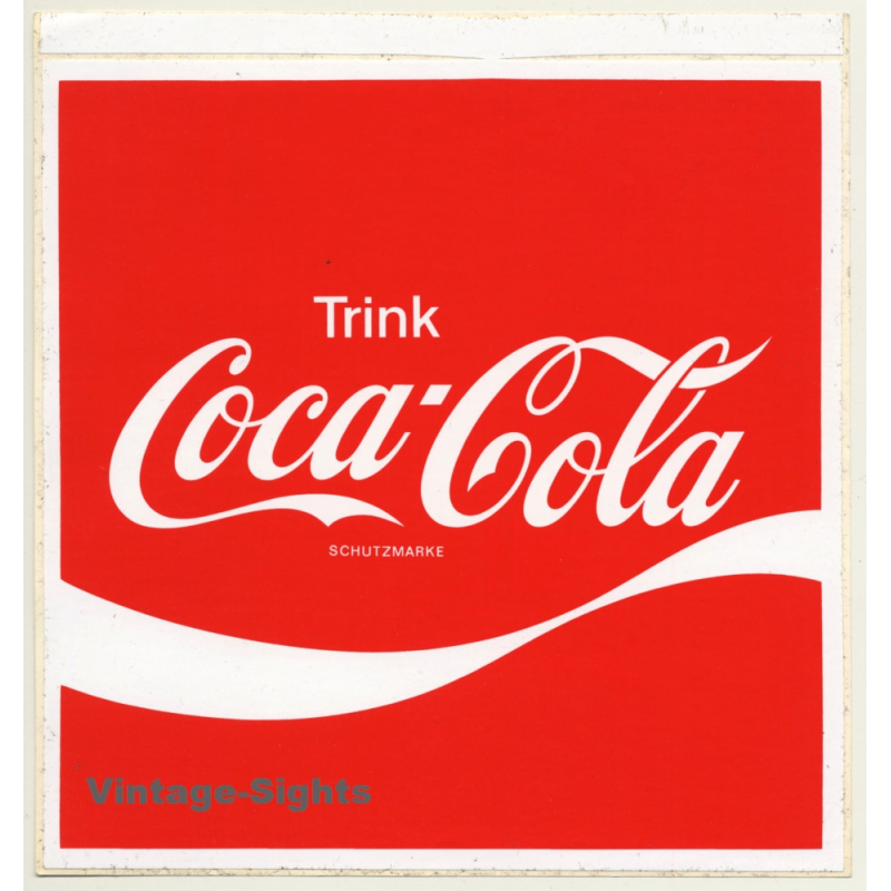 Trink Coca Cola Schutzmarke (Vintage Sticker 21 x 20 CM ~1980s)