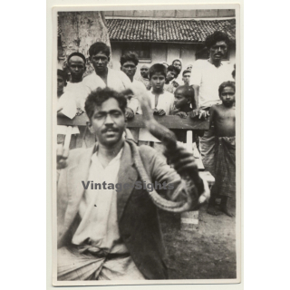 Indian Snake Charmer / Local People (Vintage Photo ~1930s)