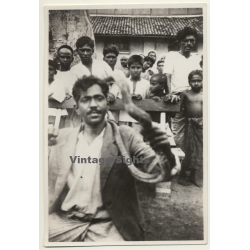 Indian Snake Charmer / Local People (Vintage Photo ~1930s)