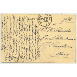 Rabat / Morocco: Tour Hassan / Field Postmark Base Aérienne (Vintage PC 1937)