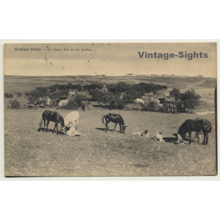 Kasbah-Tadla / Morocco: Le Camp Sud Et Ses Jardins / Field Postmark 2.Rég.Étranger (Vintage PC 1939)