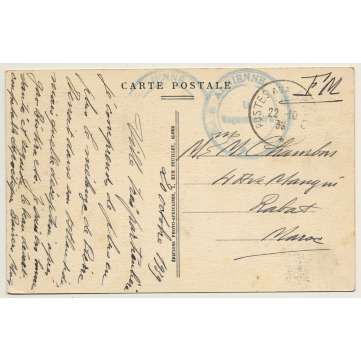 Afrique Du Nord: Les Rorfahs / Field Postmark Base Aérienne (Vintage PC 1939)