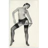 Pretty Slim Shorthaired Nude / Suspenders - Small Breast (Vintage Photo 1960s/1970s)