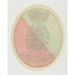 Santos Hotel - Santos / Brazil (Vintage Luggage Label)