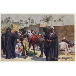 Egypt: Fair At Kerdâsse / Ethnic (Vintage Artist PC A. Klamroth ~1910s)