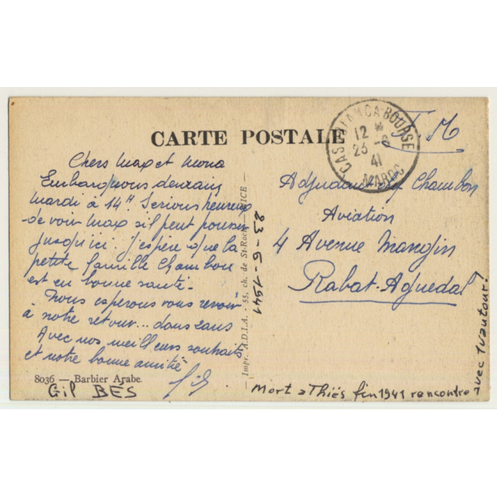 Maghreb: Barbier Arabe / Hairdresser - Ethnic (Vintage PC 1941)