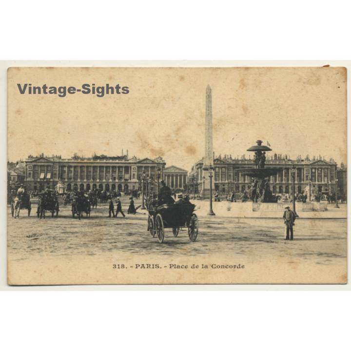 Paris / France: Place De La Concorde / Horse Carriage (Vintage PC 1903)