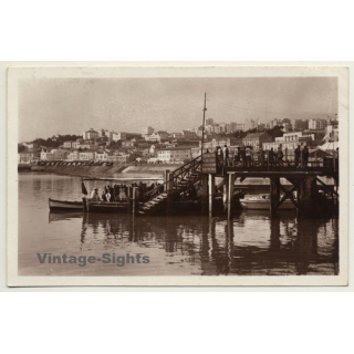 Tanger / Morocco: Dissembarkation Of Passengers / Town View (Vintage RPPC 1939)