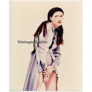 Pretty Female Model *1 / Hairstyle (Vintage Fashion Photo: Wolfgang Klein 1980s DIN A4+)