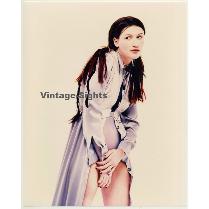 Pretty Female Model *1 / Hairstyle (Vintage Fashion Photo: Wolfgang Klein 1980s DIN A4+)