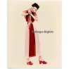 Pretty Female Model *4 / Hairstyle - Dress (Vintage Fashion Photo: Wolfgang Klein 1980s DIN A4+)
