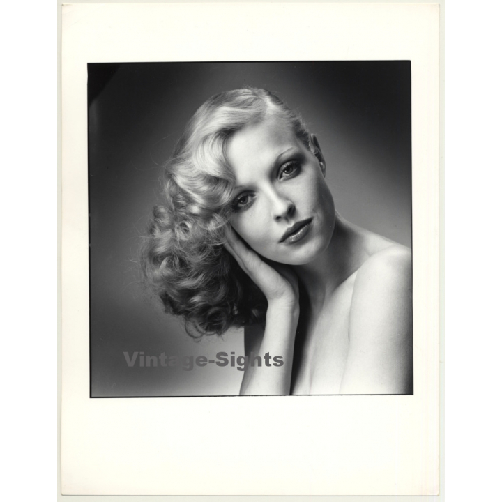 Blonde Female Model *1 / Hairstyle (Vintage Fashion Photo: Wolfgang Klein 1980s DIN A4+)