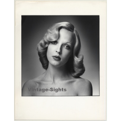 Blonde Female Model *3 / Hairstyle (Vintage Fashion Photo: Wolfgang Klein 1980s DIN A4+)