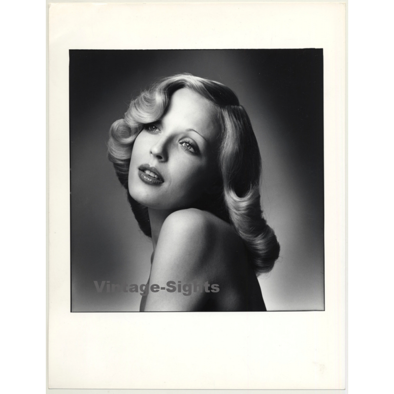 Blonde Female Model *4 / Hairstyle (Vintage Fashion Photo: Wolfgang Klein 1980s DIN A4+)
