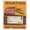 N.Y.K. Shipping Line - Baggage Wanted In Cabin 1st Class (Vintage Luggage Label) MARU