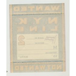 N.Y.K. Shipping Line - Baggage Wanted In Cabin 2nd Class (Vintage Luggage Label) MARU
