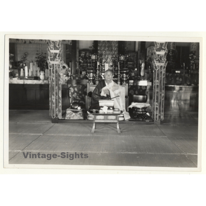 Japan: Temple Inside Cemetry - Buddhism (Vintage Photo ~1930s)