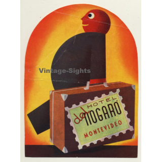 Montevideo / Uruguay: Hotel Del Nogaro - Porter (Vintage Luggage Label ~1930s)