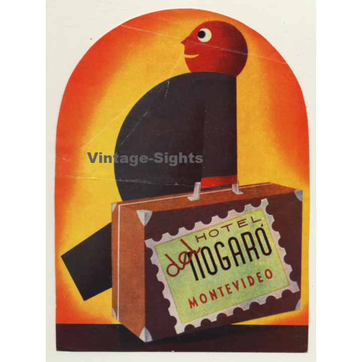 Montevideo / Uruguay: Hotel Del Nogaro - Porter (Vintage Luggage Label ~1930s)