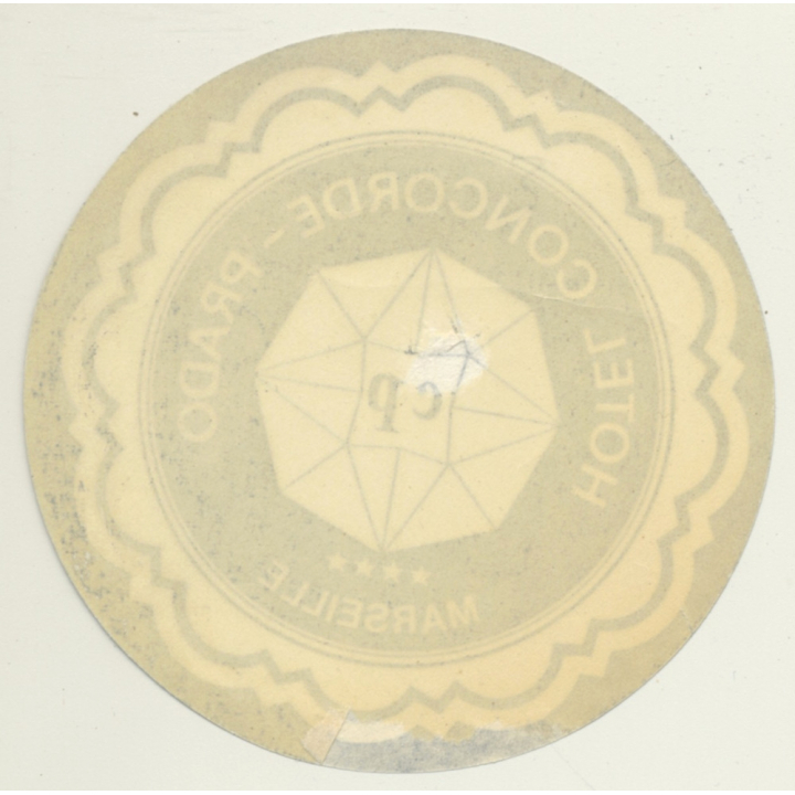 Marseille / France: Hotel Concorde - Prado (Vintage Luggage Label)