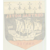 Nantes / France: Central Hotel - Sailing Ship (Vintage Luggage Label)