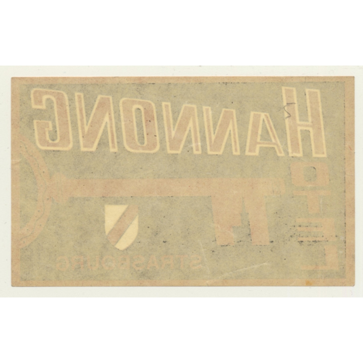 Strasbourg / France: Hotel Hannong (Vintage Luggage Label)