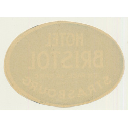 Strasbourg / France: Hotel Bristol - En Face La Gare (Vintage Luggage Label)