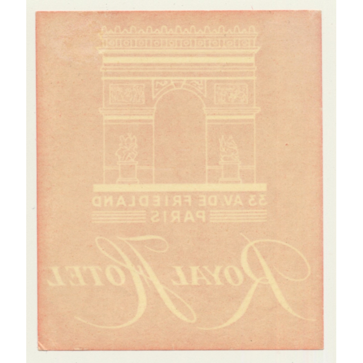 Paris / France: Royal Hotel (Vintage Luggage Label)