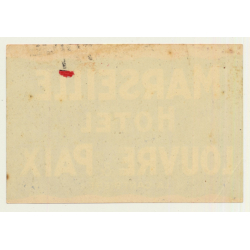 Marseille / France: Hotel Louvre & Paix / La Canebière (Vintage Luggage Label)