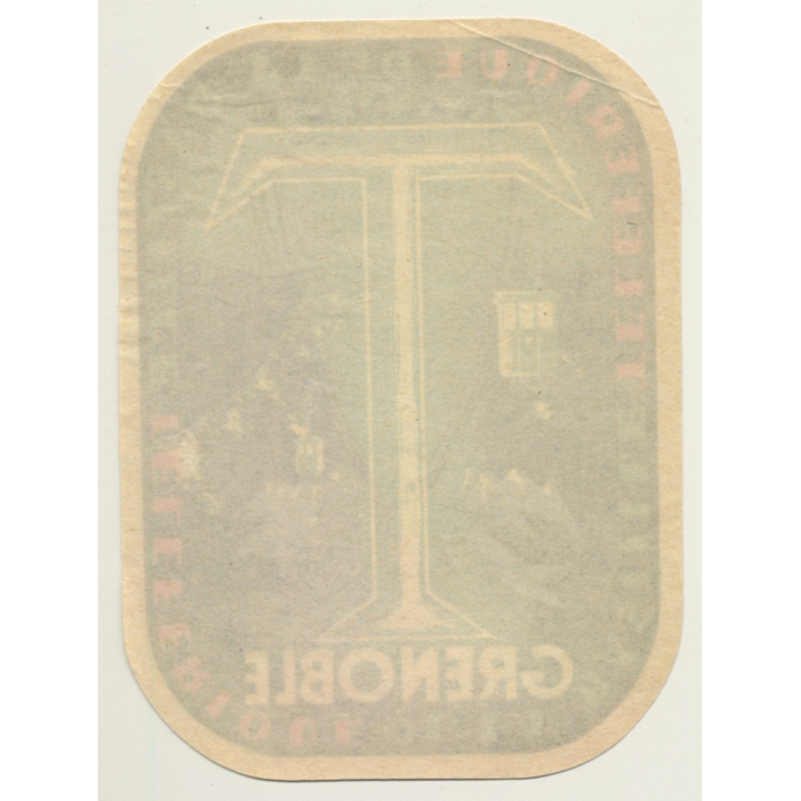 Grenoble / France: Teleferique De La Bastille - Cable Car (Vintage Luggage Label)